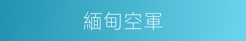 緬甸空軍的同義詞