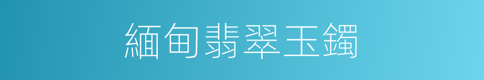 緬甸翡翠玉鐲的同義詞