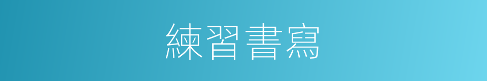 練習書寫的意思
