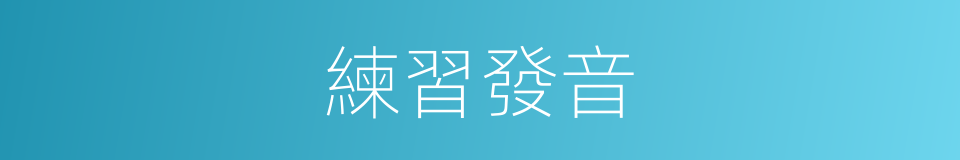 練習發音的意思