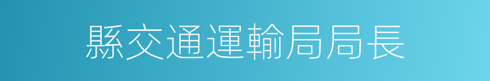 縣交通運輸局局長的同義詞