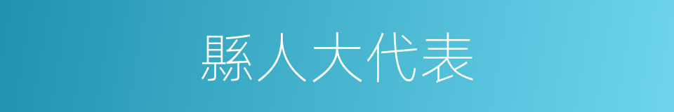 縣人大代表的同義詞