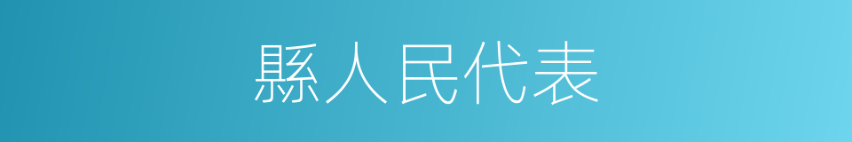 縣人民代表的同義詞