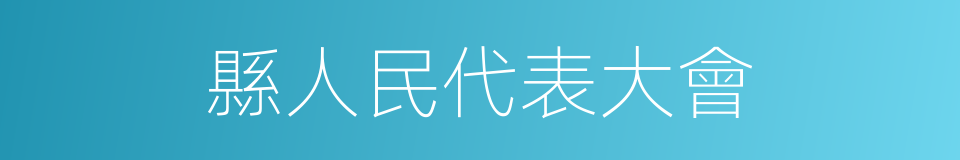 縣人民代表大會的同義詞