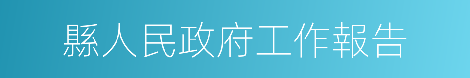 縣人民政府工作報告的同義詞