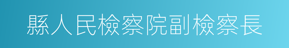 縣人民檢察院副檢察長的同義詞