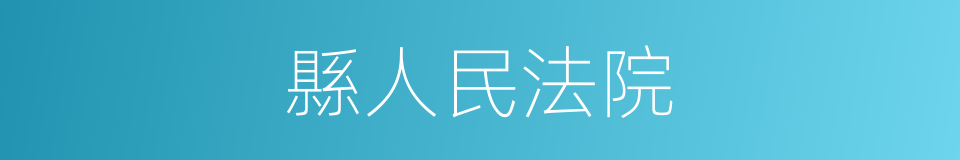 縣人民法院的同義詞