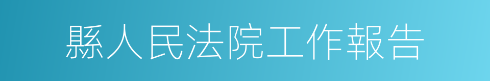 縣人民法院工作報告的同義詞