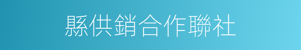 縣供銷合作聯社的同義詞