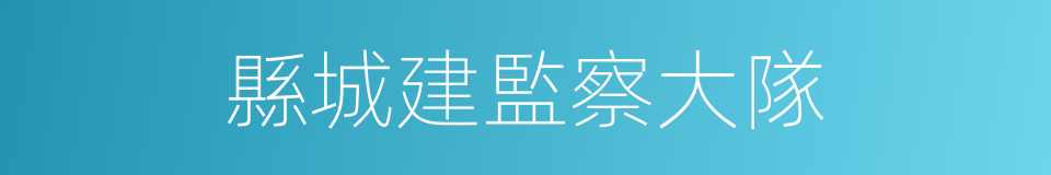 縣城建監察大隊的同義詞