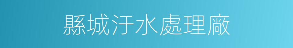 縣城汙水處理廠的同義詞