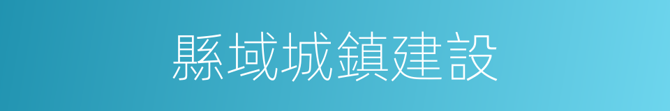 縣域城鎮建設的同義詞