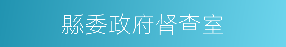 縣委政府督查室的同義詞