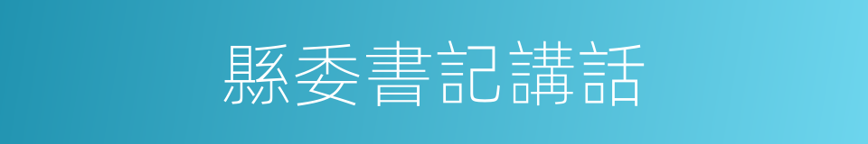 縣委書記講話的同義詞