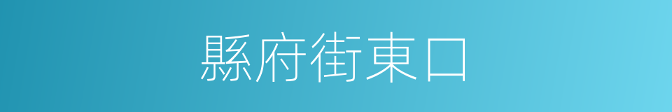 縣府街東口的同義詞