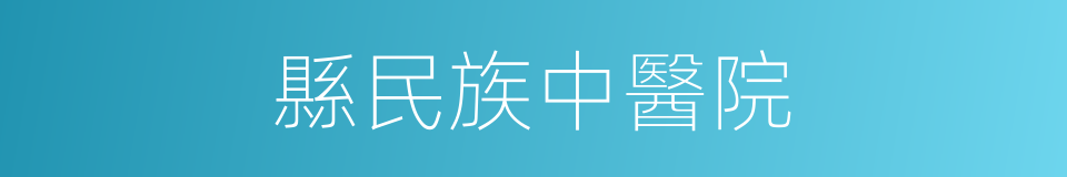 縣民族中醫院的同義詞