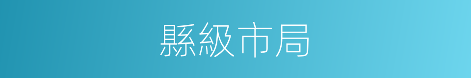 縣級市局的意思