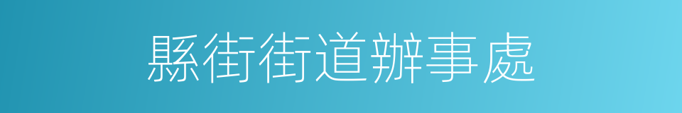 縣街街道辦事處的同義詞