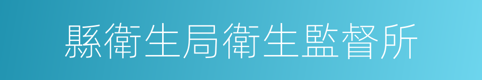 縣衛生局衛生監督所的同義詞