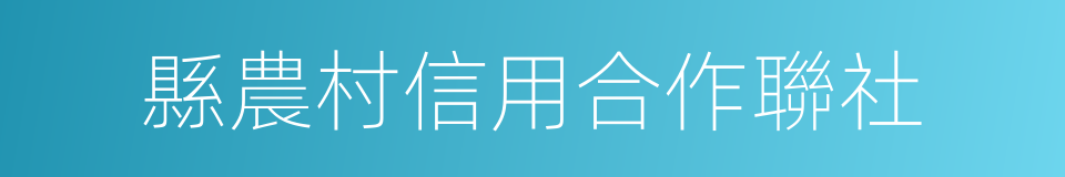 縣農村信用合作聯社的同義詞