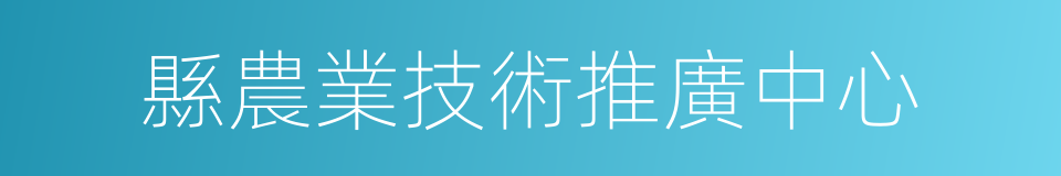 縣農業技術推廣中心的同義詞