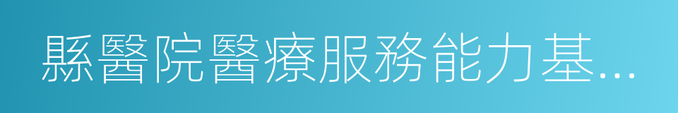 縣醫院醫療服務能力基本標准的同義詞