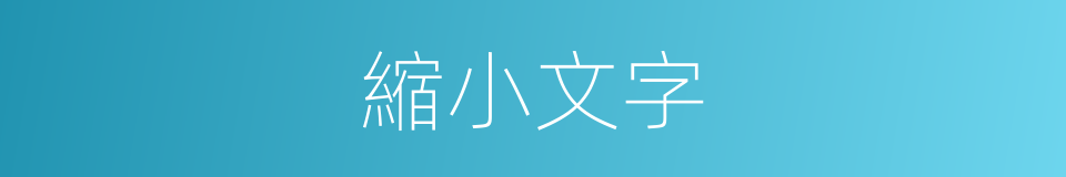 縮小文字的同義詞