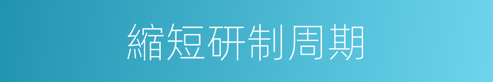 縮短研制周期的同義詞