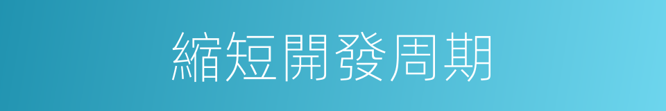 縮短開發周期的同義詞