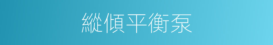縱傾平衡泵的同義詞