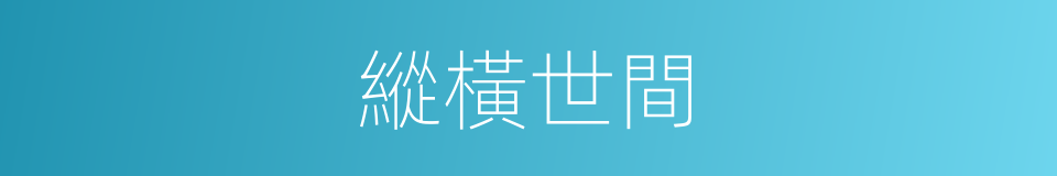 縱橫世間的同義詞