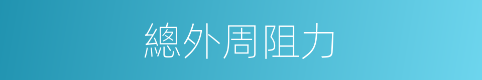 總外周阻力的同義詞