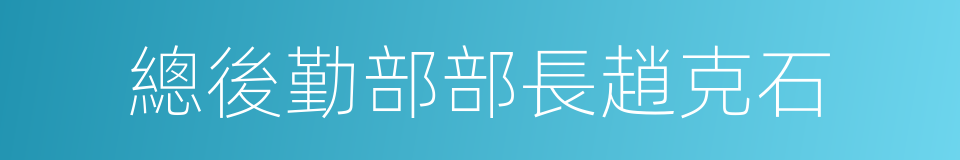 總後勤部部長趙克石的同義詞