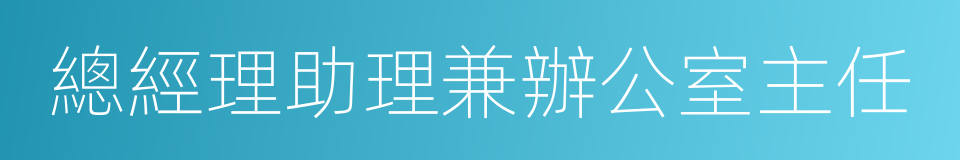 總經理助理兼辦公室主任的同義詞