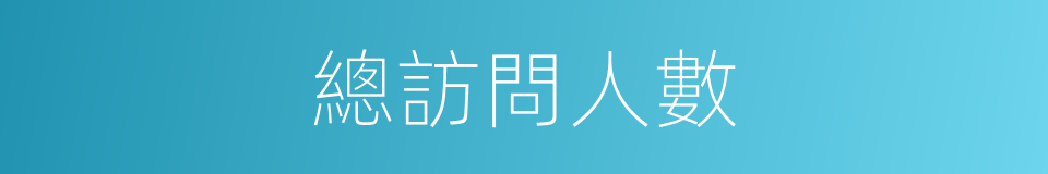 總訪問人數的同義詞