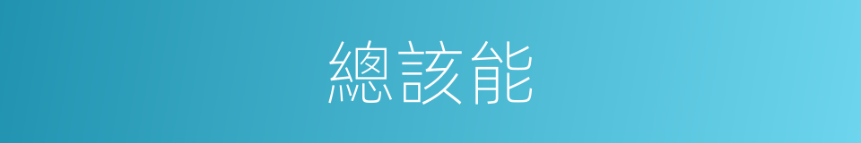 總該能的同義詞