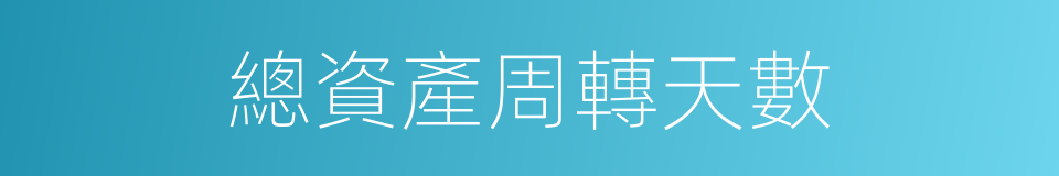 總資產周轉天數的同義詞