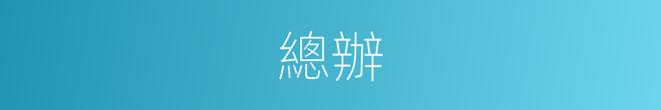 總辦的意思
