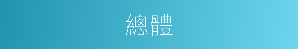 總體的意思