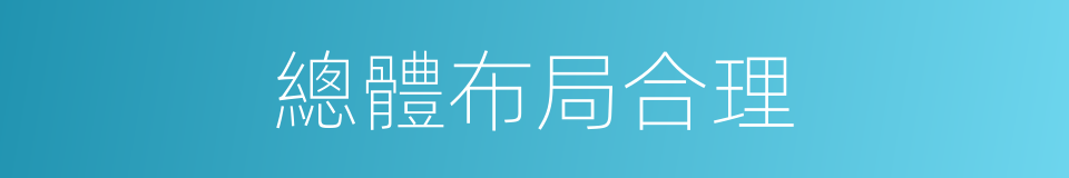總體布局合理的同義詞