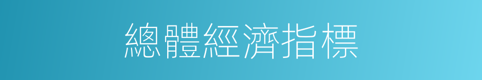 總體經濟指標的同義詞