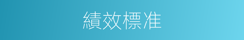 績效標准的同義詞