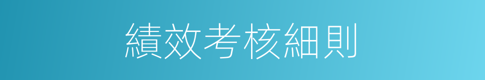 績效考核細則的同義詞