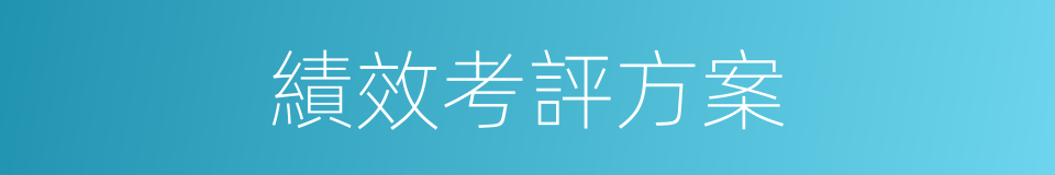 績效考評方案的同義詞