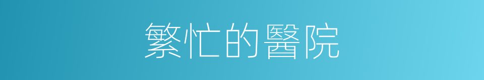 繁忙的醫院的同義詞