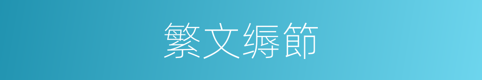 繁文缛節的意思