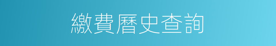 繳費曆史查詢的同義詞