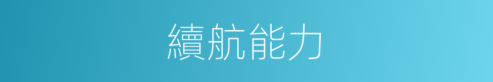 續航能力的意思
