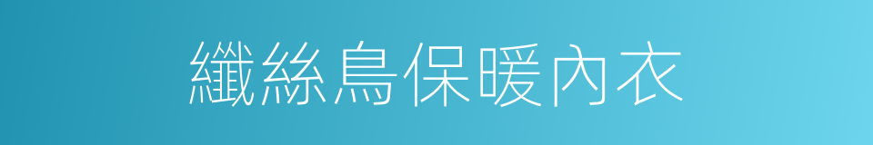 纖絲鳥保暖內衣的同義詞