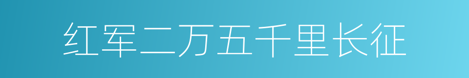 红军二万五千里长征的同义词